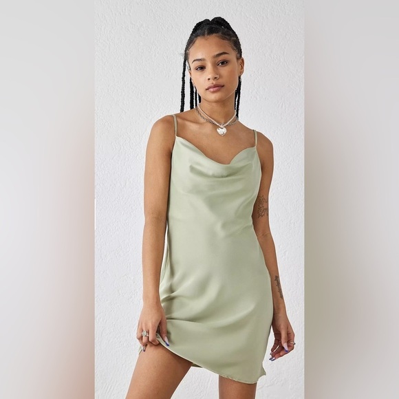 Urban Outfitters Dresses & Skirts - Light Before Dark Green Mallory Cowl Slip Mini Dress Urban Outfitters Medium M
